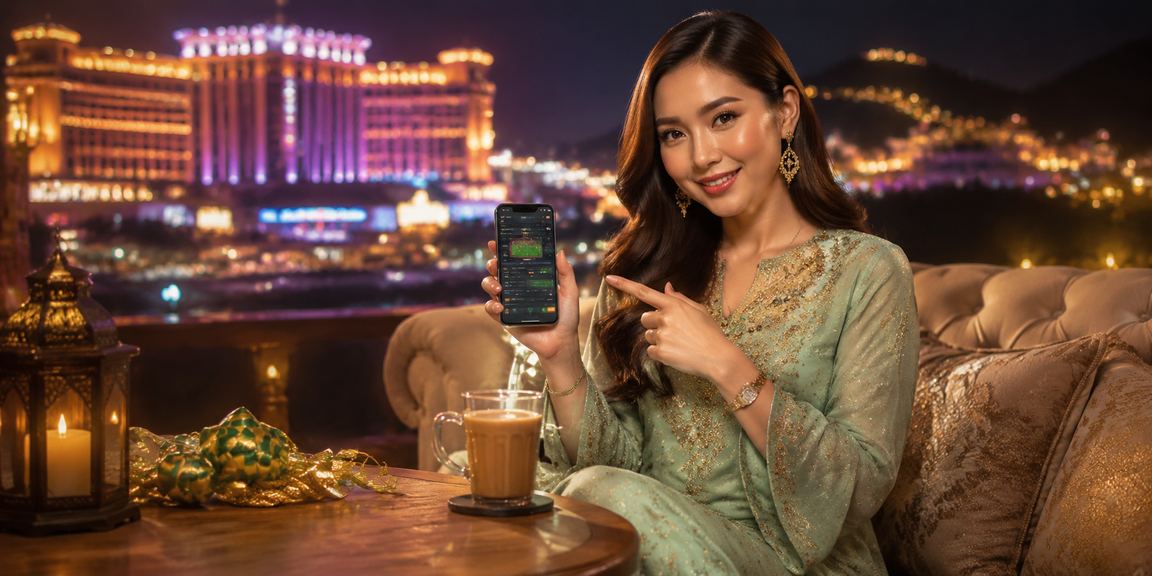 Pengguna bermain di aplikasi mudah alih 7cuci semasa cuti Hari Raya di Genting Highlands